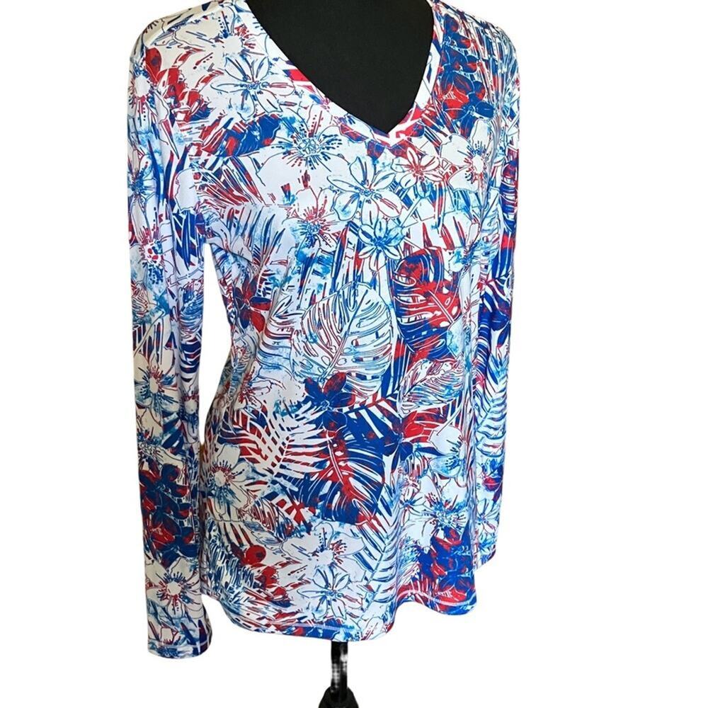 Reel Legends Red white and blue lightweight SPF long sleeve S shirt EUC - Picture 11 of 15